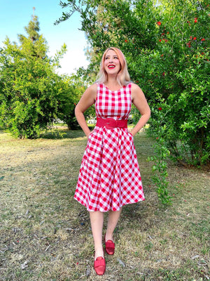 4873 Gingham Midi Dress: 2X
