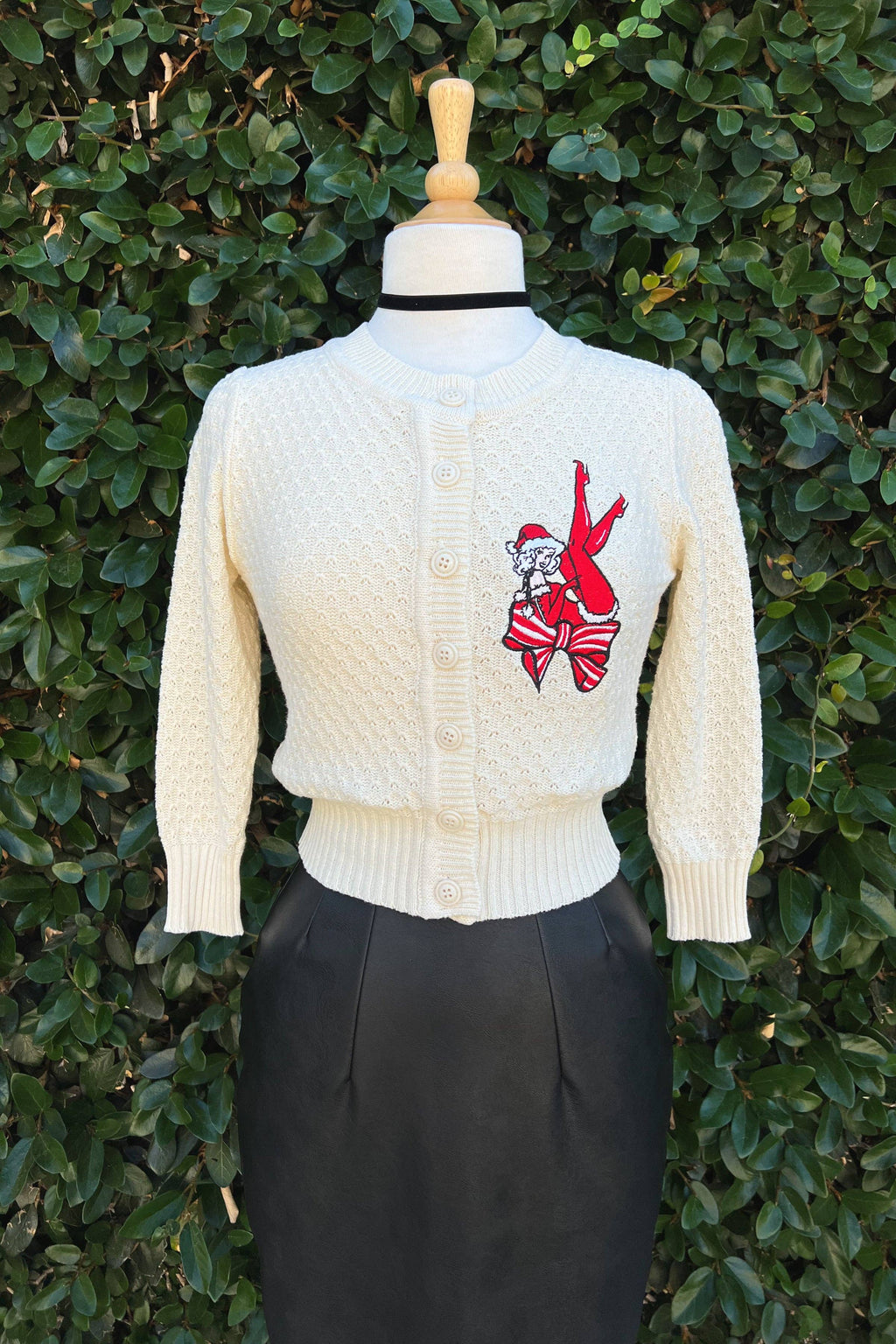 Sweet Holiday Show Cropped Cardigan in Oatmeal: X-Large