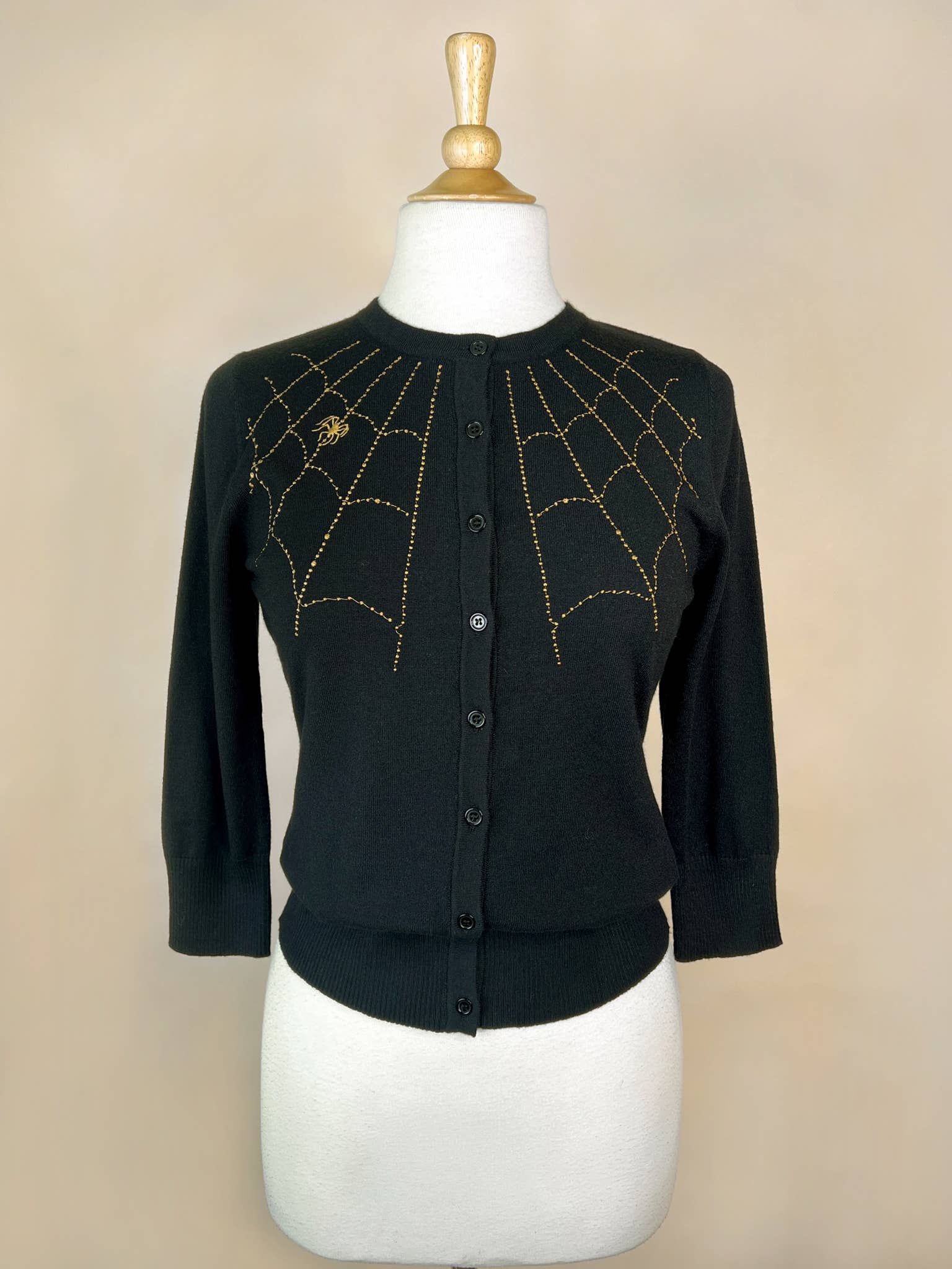 Spiderweb Cardigan in Black : 2X-Large