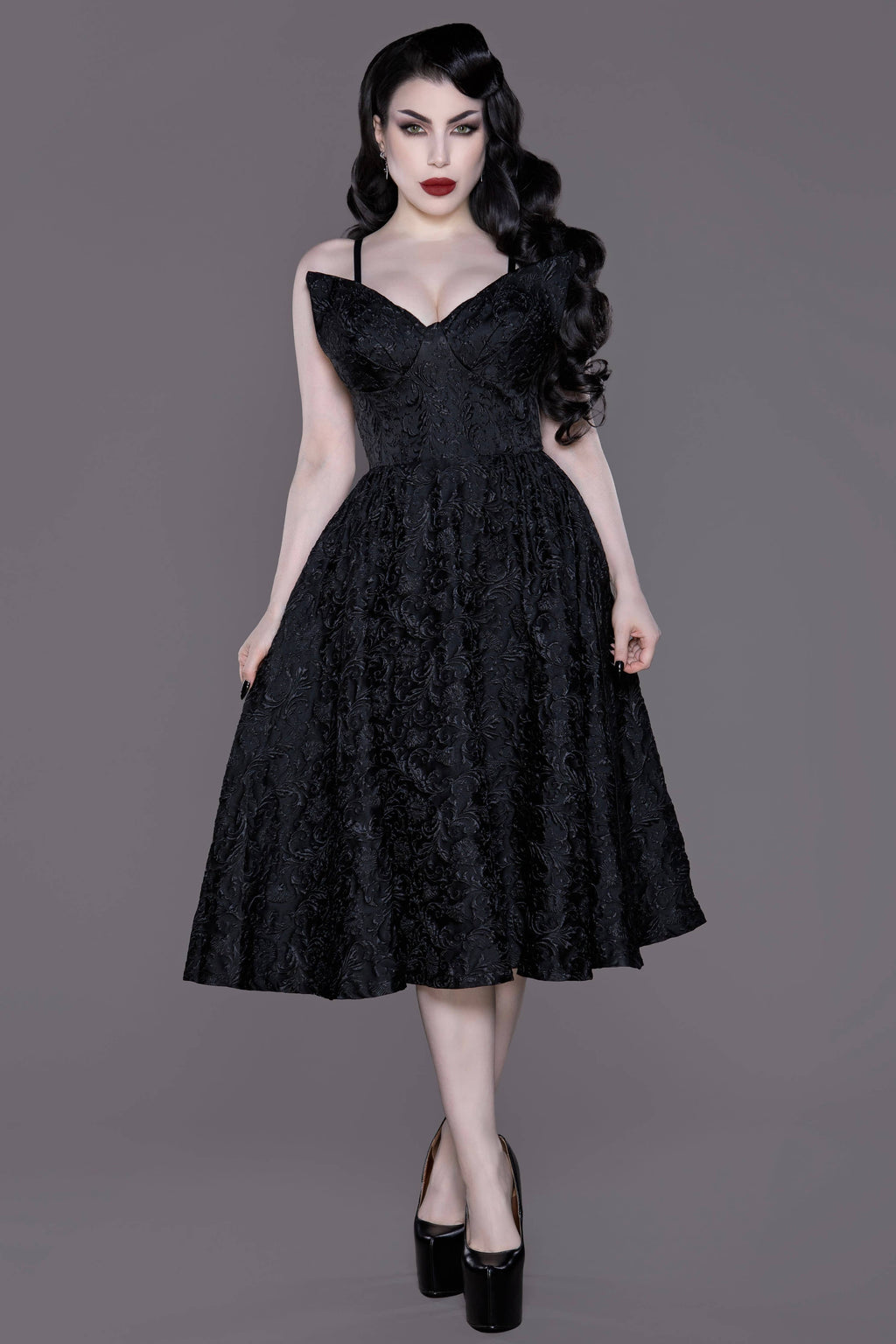 Dragon Damask Swing Dress: XXL