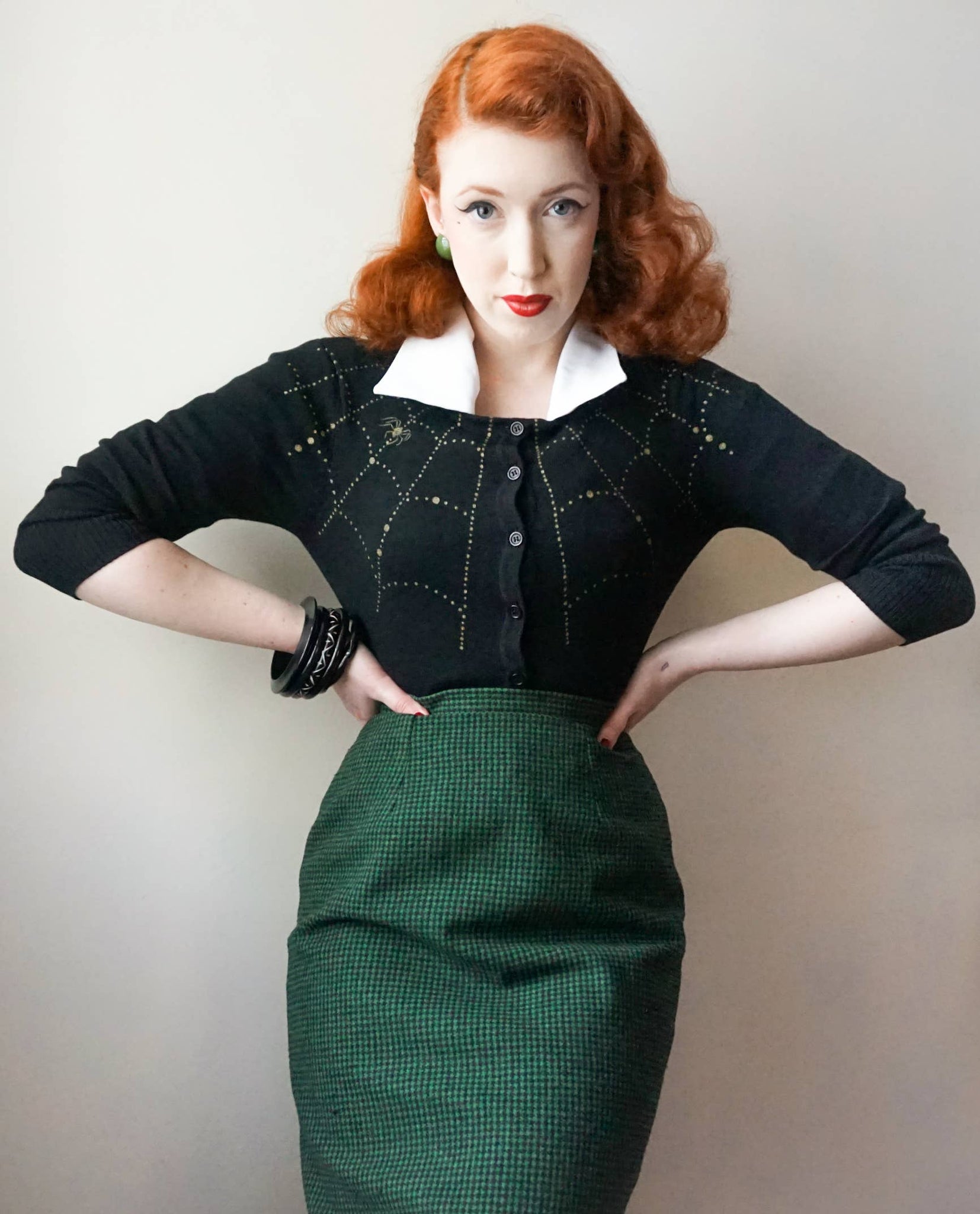 Spiderweb Cardigan in Black : 2X-Large