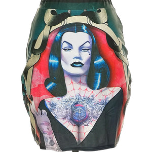 Vampira Vegan Leather Skirt Small