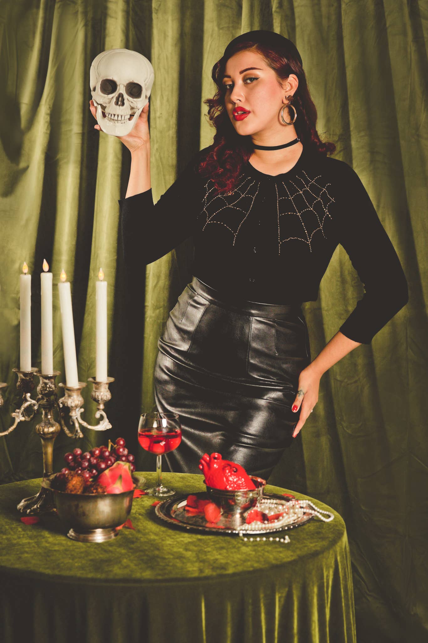 Spiderweb Cardigan in Black : 2X-Large