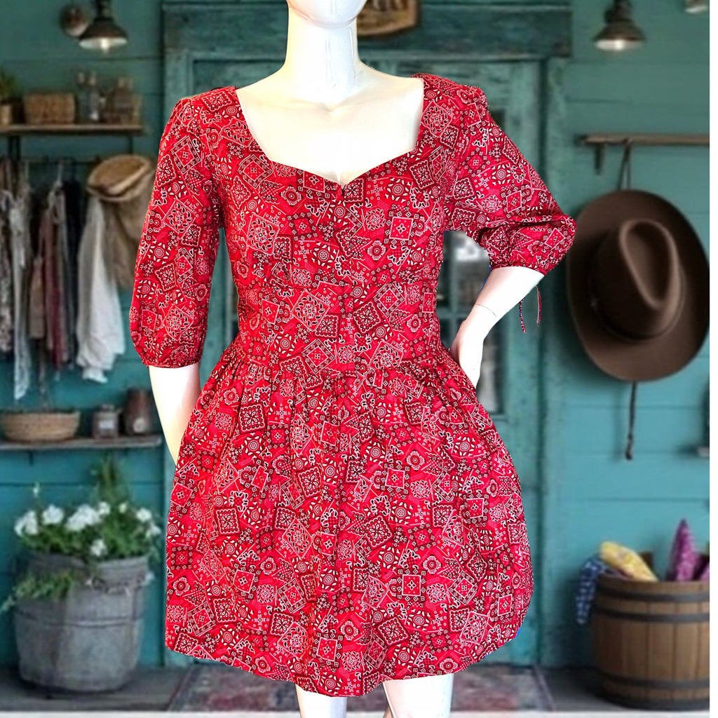 Bernie Dexter zip front dress in Red Bandana Size 4X