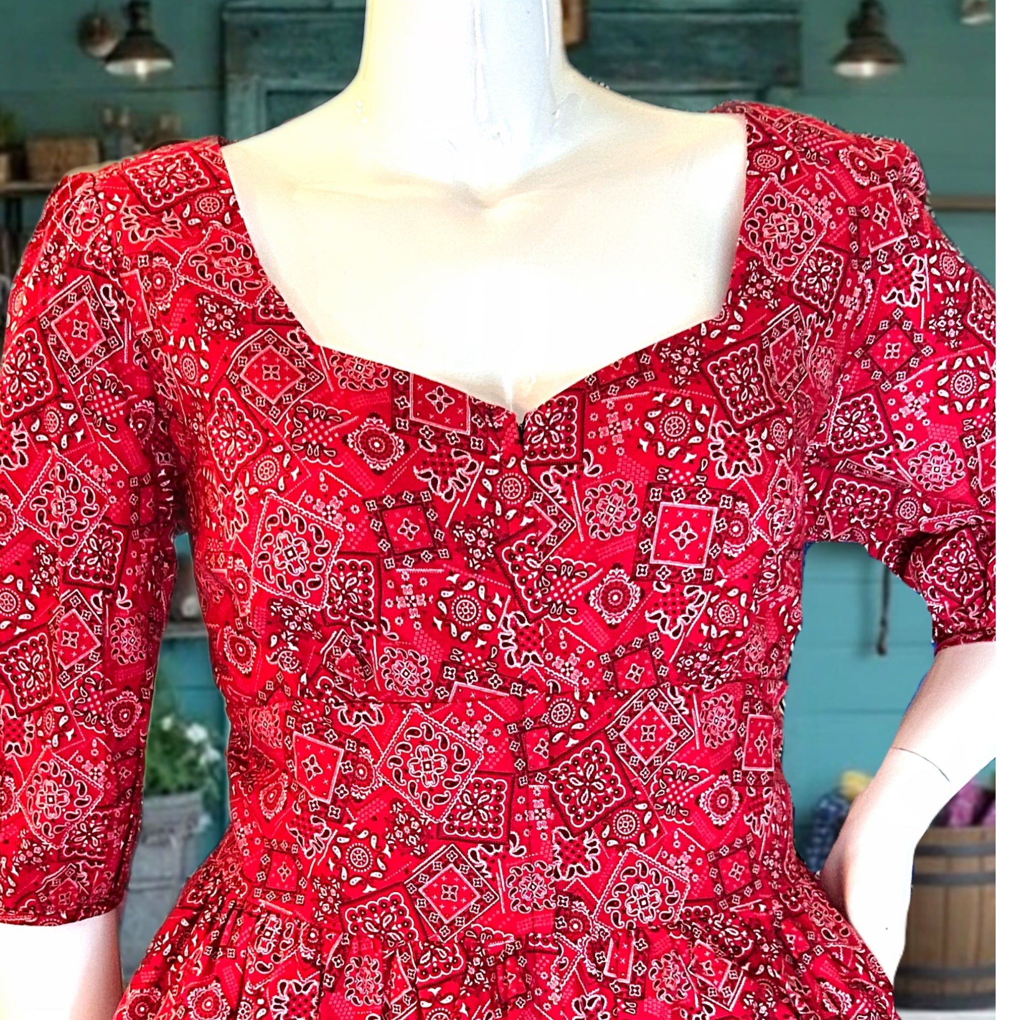 Bernie Dexter zip front dress in Red Bandana Size 4X