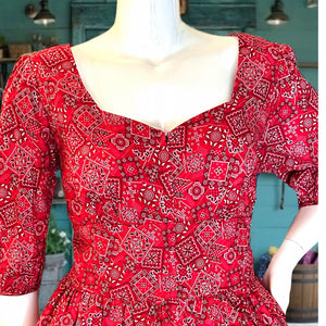 Bernie Dexter zip front dress in Red Bandana Size 4X