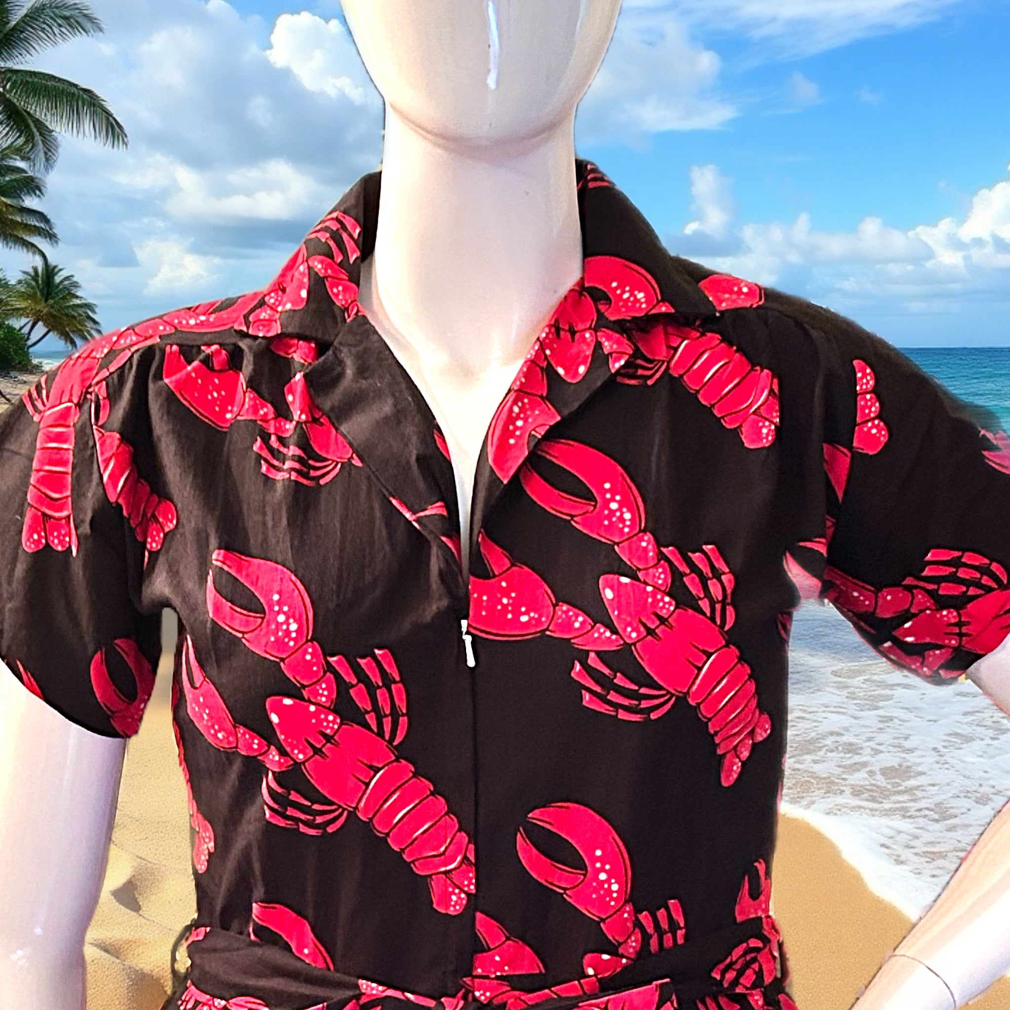 Smitten Kitten Lobster Front Zipper Dress