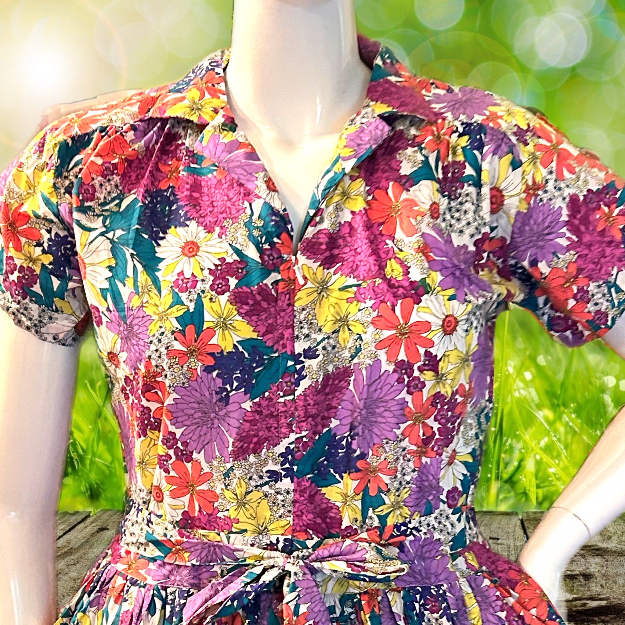 Smitten Kitten Unique Boutique Front Zip Bouquet Dress