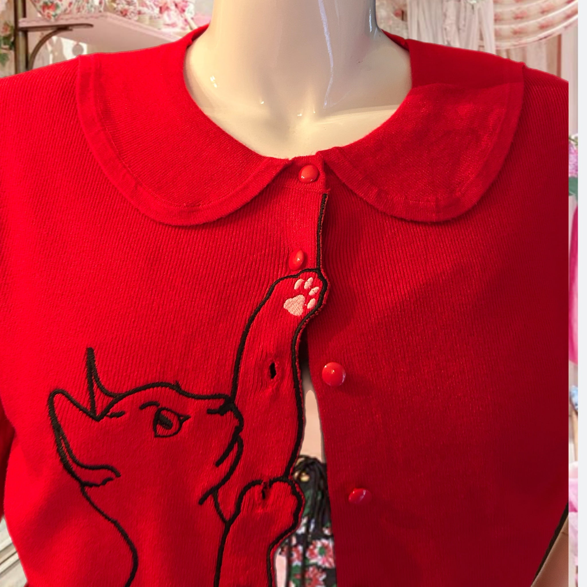 Banned Apparel Red Cat Cardigan