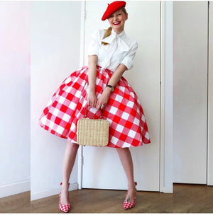 Retrolicious Red Gingham Skirt Size 1X