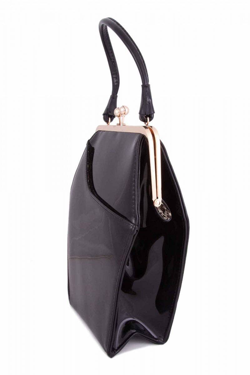 To Die For Purse in Patent Vegan Leather: Black