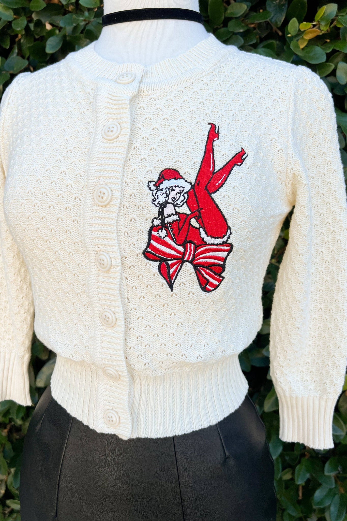 Sweet Holiday Show Cropped Cardigan in Oatmeal: X-Large