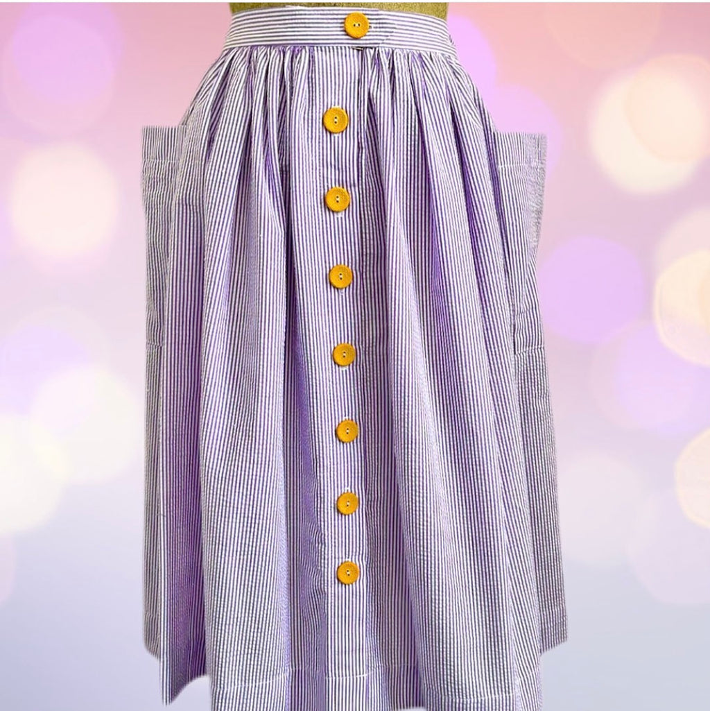 Scout for Loco Lindo Grape Seersucker 1940s Petunia Skirt Size 2X $ 3X