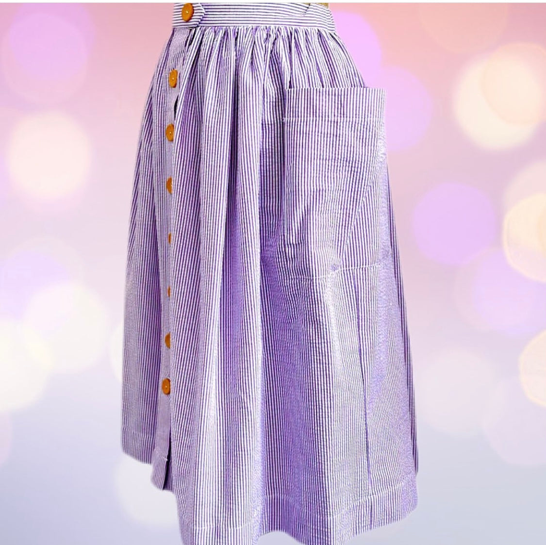 Scout for Loco Lindo Grape Seersucker 1940s Petunia Skirt Size 2X $ 3X